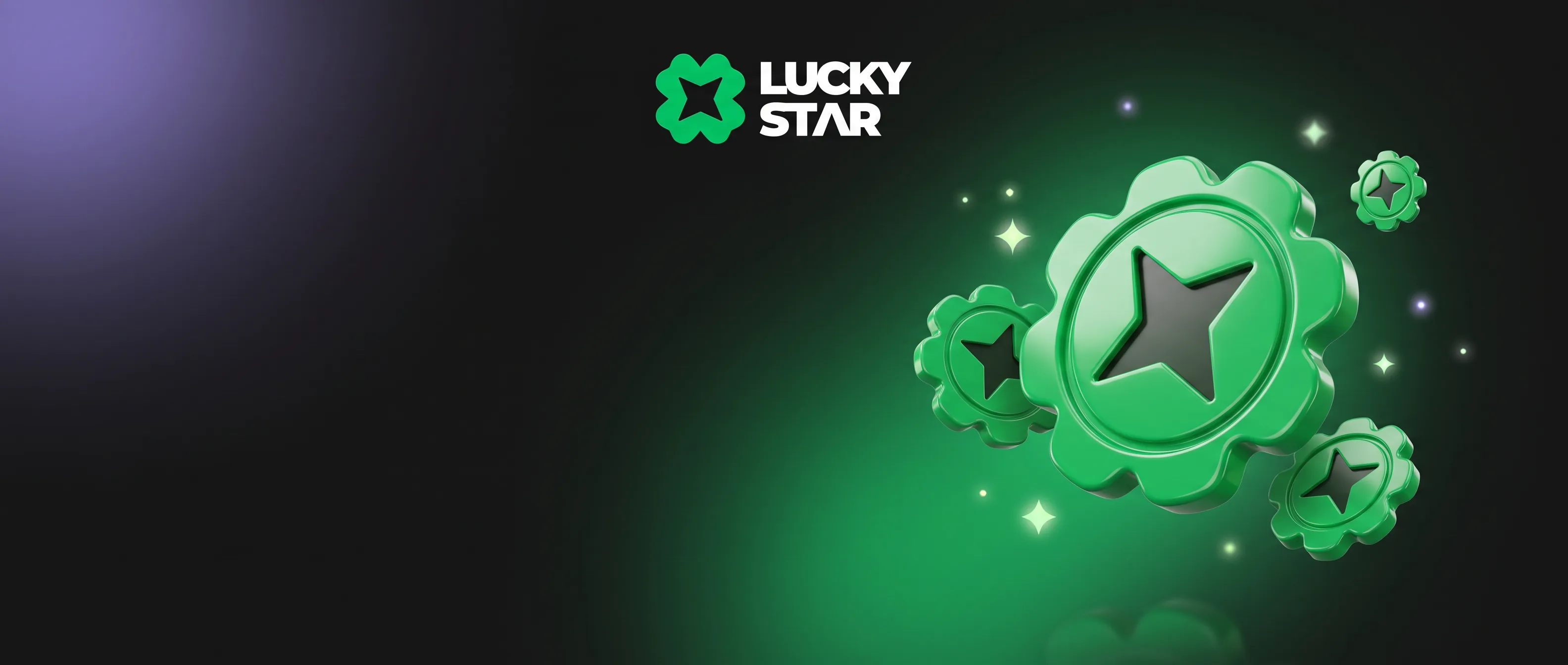 Fichas verdes Lucky Star com uma estrela ao centro